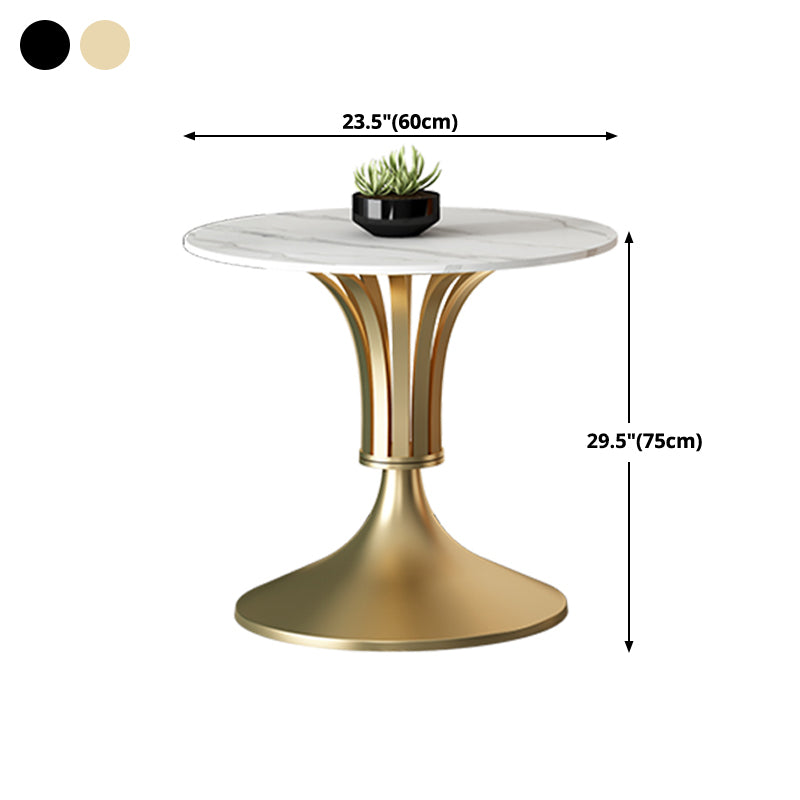 Metal Traditional Luxury Round Table Sintered Stone Indoor Table with Tulip Base Clearhalo 'Dining Tables & Seating' 'Dining Tables' 'dining_table' 'furn' 'furn_dining_table' 'Furniture' 'furniture_dining_table' 'Kitchen & Dining Furniture' 'kitchen' 'kitchen_dining_table' 4706873
