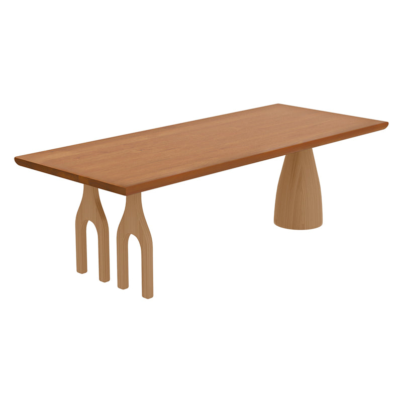 Modern Pine Wood Table for Restaurant Rectangle Dining Table with 3 Legs Without Chairs Clearhalo 'Dining Tables & Seating' 'Dining Tables' 'dining_table' 'furn' 'furn_dining_table' 'Furniture' 'furniture_dining_table' 'Kitchen & Dining Furniture' 'kitchen' 'kitchen_dining_table' 4706893