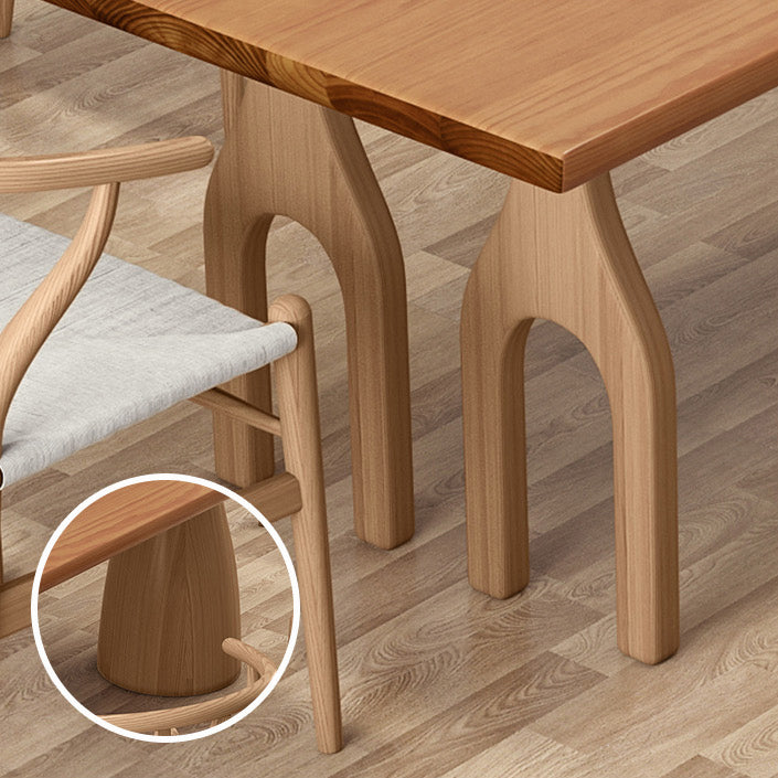 Modern Pine Wood Table for Restaurant Rectangle Dining Table with 3 Legs Clearhalo 'Dining Tables & Seating' 'Dining Tables' 'dining_table' 'furn' 'furn_dining_table' 'Furniture' 'furniture_dining_table' 'Kitchen & Dining Furniture' 'kitchen' 'kitchen_dining_table' 4706896