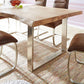 Rectangle Double Pedestal Glam Table Wood Color Fixed Table of Pinewood Solid Wood Clearhalo 'Dining Tables & Seating' 'Dining Tables' 'dining_table' 'furn' 'furn_dining_table' 'Furniture' 'furniture_dining_table' 'Kitchen & Dining Furniture' 'kitchen' 'kitchen_dining_table' 4706909