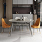 Modern Round Dining Table Stone Top Dining Table with 4 Wood Legs Gray Without Chairs Clearhalo 'Dining Tables & Seating' 'Dining Tables' 'dining_table' 'furn' 'furn_dining_table' 'Furniture' 'furniture_dining_table' 'Kitchen & Dining Furniture' 'kitchen' 'kitchen_dining_table' 4706917