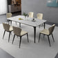 Rectangle Shape Industrial Dining Table Fixed Table with Sintered Stone White 70.9"L x 35.4"W x 29.5"H Without Chairs Clearhalo 'Dining Tables & Seating' 'Dining Tables' 'dining_table' 'furn' 'furn_dining_table' 'Furniture' 'furniture_dining_table' 'Kitchen & Dining Furniture' 'kitchen' 'kitchen_dining_table' 4706933