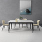 Rectangle Shape Industrial Dining Table Fixed Table with Sintered Stone White 63"L x 35.4"W x 29.5"H Without Chairs Clearhalo 'Dining Tables & Seating' 'Dining Tables' 'dining_table' 'furn' 'furn_dining_table' 'Furniture' 'furniture_dining_table' 'Kitchen & Dining Furniture' 'kitchen' 'kitchen_dining_table' 4706934