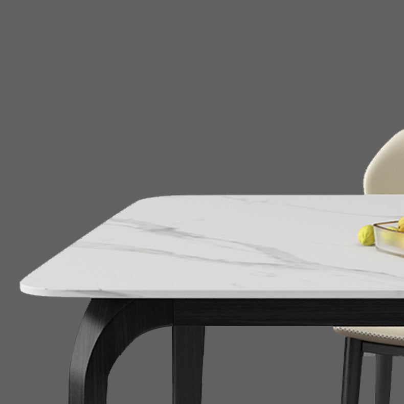 Rectangle Shape Industrial Dining Table Fixed Table with Sintered Stone Clearhalo 'Dining Tables & Seating' 'Dining Tables' 'dining_table' 'furn' 'furn_dining_table' 'Furniture' 'furniture_dining_table' 'Kitchen & Dining Furniture' 'kitchen' 'kitchen_dining_table' 4706936
