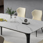 Rectangle Shape Industrial Dining Table Fixed Table with Sintered Stone Clearhalo 'Dining Tables & Seating' 'Dining Tables' 'dining_table' 'furn' 'furn_dining_table' 'Furniture' 'furniture_dining_table' 'Kitchen & Dining Furniture' 'kitchen' 'kitchen_dining_table' 4706937