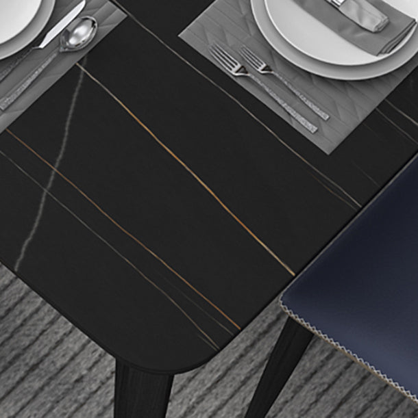 Rectangle Shape Industrial Dining Table Fixed Table with Sintered Stone Clearhalo 'Dining Tables & Seating' 'Dining Tables' 'dining_table' 'furn' 'furn_dining_table' 'Furniture' 'furniture_dining_table' 'Kitchen & Dining Furniture' 'kitchen' 'kitchen_dining_table' 4706938