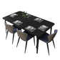 Rectangle Shape Industrial Dining Table Fixed Table with Sintered Stone Black 70.9"L x 35.4"W x 29.5"H Without Chairs Clearhalo 'Dining Tables & Seating' 'Dining Tables' 'dining_table' 'furn' 'furn_dining_table' 'Furniture' 'furniture_dining_table' 'Kitchen & Dining Furniture' 'kitchen' 'kitchen_dining_table' 4706940