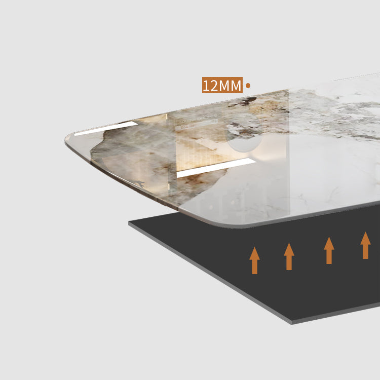 Sintered Stone Top Dining Table Rectangle Table with Metal 4 Legs for Restaurant Clearhalo 'Dining Tables & Seating' 'Dining Tables' 'dining_table' 'furn' 'furn_dining_table' 'Furniture' 'furniture_dining_table' 'Kitchen & Dining Furniture' 'kitchen' 'kitchen_dining_table' 4706968