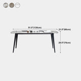 Sintered Stone Top Dining Table Rectangle Table with Metal 4 Legs for Restaurant Clearhalo 'Dining Tables & Seating' 'Dining Tables' 'dining_table' 'furn' 'furn_dining_table' 'Furniture' 'furniture_dining_table' 'Kitchen & Dining Furniture' 'kitchen' 'kitchen_dining_table' 4706971