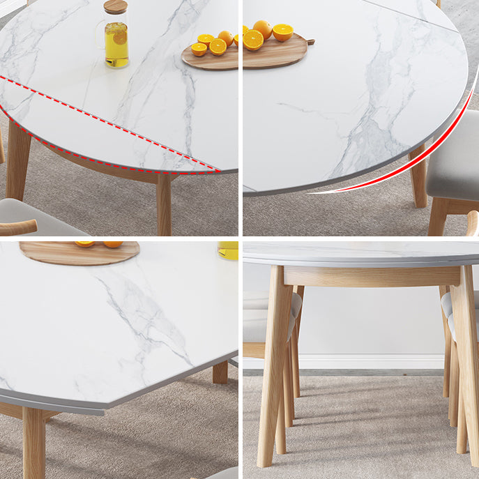Modern Sintered Stone Dining Table Round Dining Room Table with 4 Legs Clearhalo 'Dining Tables & Seating' 'Dining Tables' 'dining_table' 'furn' 'furn_dining_table' 'Furniture' 'furniture_dining_table' 'Kitchen & Dining Furniture' 'kitchen' 'kitchen_dining_table' 4707001
