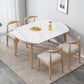 Modern Sintered Stone Dining Table Round Dining Room Table with 4 Legs Clearhalo 'Dining Tables & Seating' 'Dining Tables' 'dining_table' 'furn' 'furn_dining_table' 'Furniture' 'furniture_dining_table' 'Kitchen & Dining Furniture' 'kitchen' 'kitchen_dining_table' 4707007