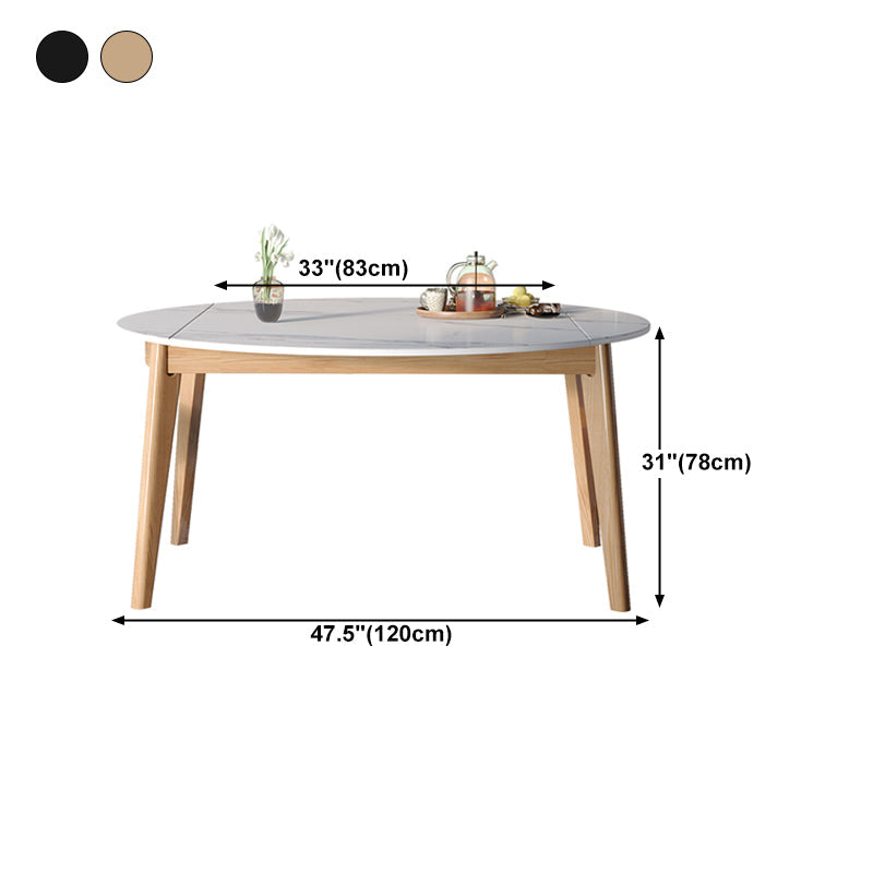 Modern Sintered Stone Dining Table Round Dining Room Table with 4 Legs Clearhalo 'Dining Tables & Seating' 'Dining Tables' 'dining_table' 'furn' 'furn_dining_table' 'Furniture' 'furniture_dining_table' 'Kitchen & Dining Furniture' 'kitchen' 'kitchen_dining_table' 4707011