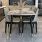Traditional Luxury Rectangle Dining Table Solid Wood Black Frame 4 Legs Dining Table Pandora Gold 47.2"L x 31.5"W x 29.9"H Without Chairs Clearhalo 'Dining Tables & Seating' 'Dining Tables' 'dining_table' 'furn' 'furn_dining_table' 'Furniture' 'furniture_dining_table' 'Kitchen & Dining Furniture' 'kitchen' 'kitchen_dining_table' 4707015