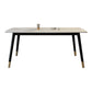 Traditional Luxury Rectangle Dining Table Solid Wood Black Frame 4 Legs Dining Table White Without Chairs Clearhalo 'Dining Tables & Seating' 'Dining Tables' 'dining_table' 'furn' 'furn_dining_table' 'Furniture' 'furniture_dining_table' 'Kitchen & Dining Furniture' 'kitchen' 'kitchen_dining_table' 4707018