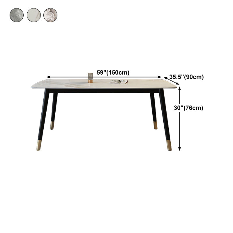 Traditional Luxury Rectangle Dining Table Solid Wood Black Frame 4 Legs Dining Table Clearhalo 'Dining Tables & Seating' 'Dining Tables' 'dining_table' 'furn' 'furn_dining_table' 'Furniture' 'furniture_dining_table' 'Kitchen & Dining Furniture' 'kitchen' 'kitchen_dining_table' 4707028