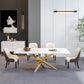 Luxury Sintered Stone Top Dining Table Rectangle Table with Metal Pedestal Clearhalo 'Dining Tables & Seating' 'Dining Tables' 'dining_table' 'furn' 'furn_dining_table' 'Furniture' 'furniture_dining_table' 'Kitchen & Dining Furniture' 'kitchen' 'kitchen_dining_table' 4707038