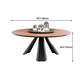 Round Folding Table in Brown Modern Solid Wood Convertible Dining Table Clearhalo 'Dining Tables & Seating' 'Dining Tables' 'dining_table' 'Furniture' 'furniture_dining_table' 'Kitchen & Dining Furniture' 'kitchen' 'kitchen_dining_table' 4707058