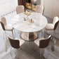 Modern Sintered Stone Top Dining Table Extendable Round Table with Pedestal Base Clearhalo 'Dining Tables & Seating' 'Dining Tables' 'dining_table' 'furn' 'furn_dining_table' 'Furniture' 'furniture_dining_table' 'Kitchen & Dining Furniture' 'kitchen' 'kitchen_dining_table' 4707076
