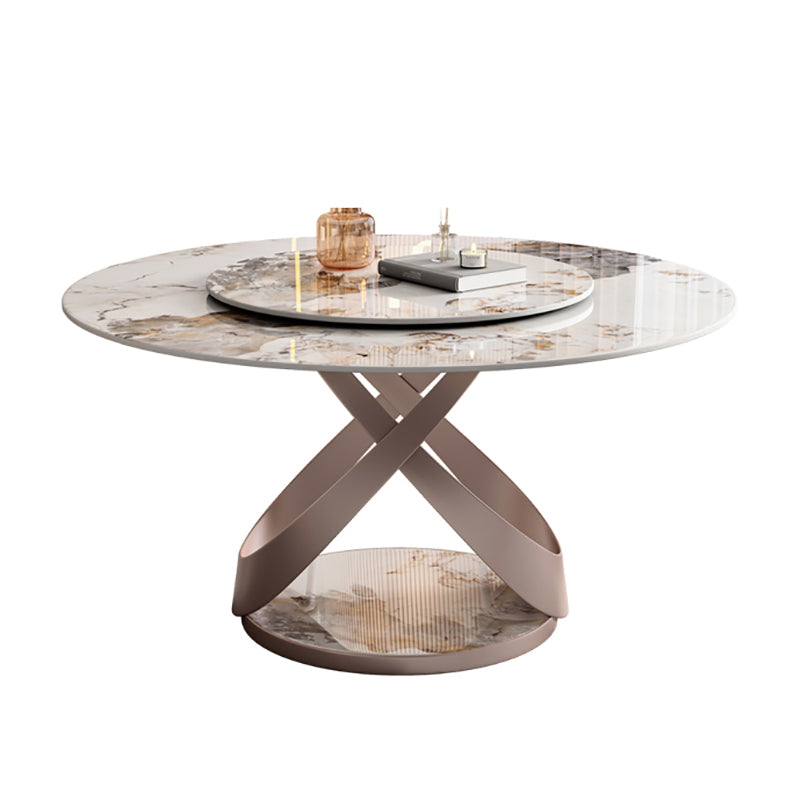 Modern Sintered Stone Dining Table Pedestal Casual Dining Table Clearhalo 'Dining Tables & Seating' 'Dining Tables' 'dining_table' 'furn' 'furn_dining_table' 'Furniture' 'furniture_dining_table' 'Kitchen & Dining Furniture' 'kitchen' 'kitchen_dining_table' 4707086