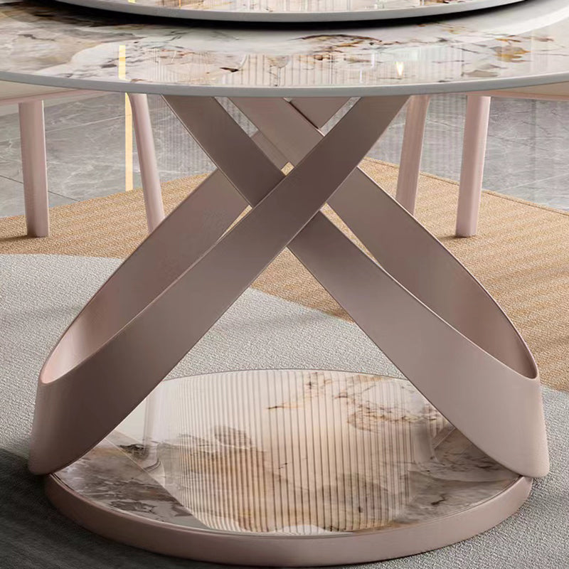 Modern Sintered Stone Dining Table Pedestal Casual Dining Table Clearhalo 'Dining Tables & Seating' 'Dining Tables' 'dining_table' 'furn' 'furn_dining_table' 'Furniture' 'furniture_dining_table' 'Kitchen & Dining Furniture' 'kitchen' 'kitchen_dining_table' 4707089