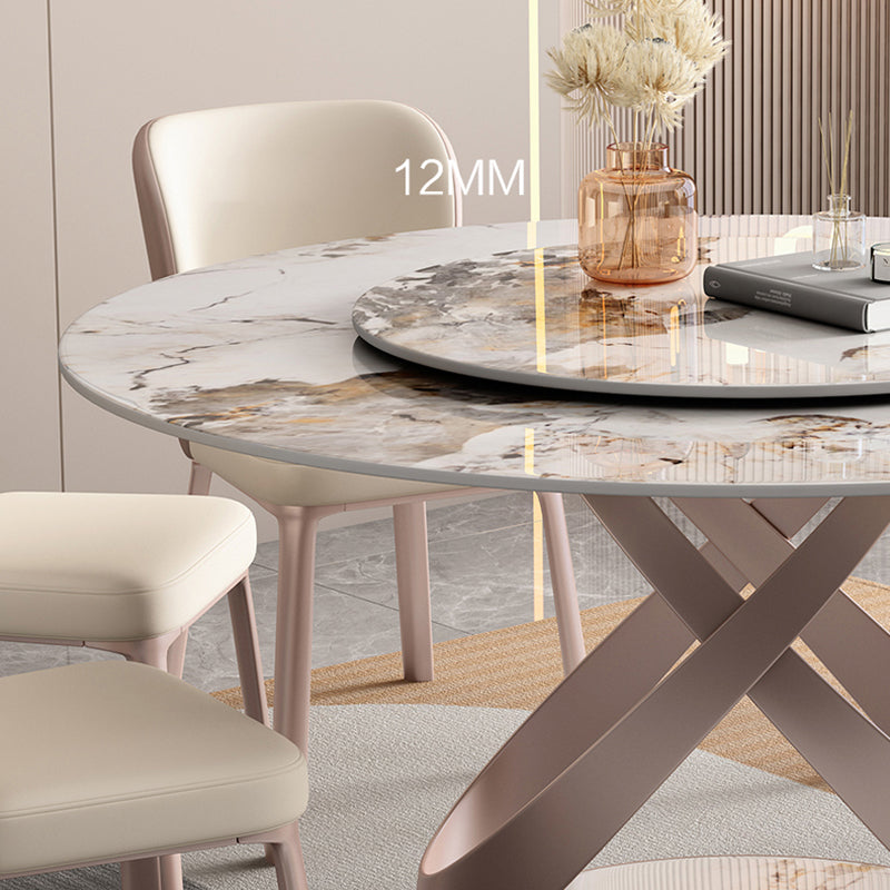Modern Sintered Stone Dining Table Pedestal Casual Dining Table Clearhalo 'Dining Tables & Seating' 'Dining Tables' 'dining_table' 'furn' 'furn_dining_table' 'Furniture' 'furniture_dining_table' 'Kitchen & Dining Furniture' 'kitchen' 'kitchen_dining_table' 4707090