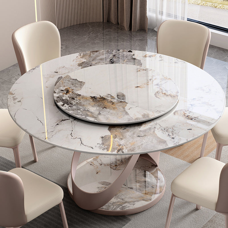 Modern Sintered Stone Dining Table Pedestal Casual Dining Table Clearhalo 'Dining Tables & Seating' 'Dining Tables' 'dining_table' 'furn' 'furn_dining_table' 'Furniture' 'furniture_dining_table' 'Kitchen & Dining Furniture' 'kitchen' 'kitchen_dining_table' 4707095