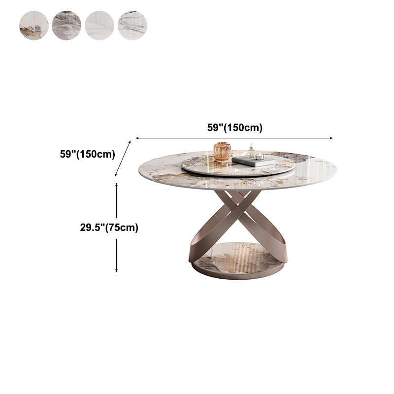 Modern Sintered Stone Dining Table Pedestal Casual Dining Table Clearhalo 'Dining Tables & Seating' 'Dining Tables' 'dining_table' 'furn' 'furn_dining_table' 'Furniture' 'furniture_dining_table' 'Kitchen & Dining Furniture' 'kitchen' 'kitchen_dining_table' 4707097