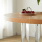 Pine and Acrylic Round Dining Table Modern Natural Dinner Table Kitchen Home Clearhalo 'Dining Tables & Seating' 'Dining Tables' 'dining_table' 'furn' 'furn_dining_table' 'Furniture' 'furniture_dining_table' 'Kitchen & Dining Furniture' 'kitchen' 'kitchen_dining_table' 4707151