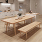 Modern Solid Wood Dining Room Collection Rectangle Tripod Dining Table in Natural 63"L x 27.6"W x 29.5"H Without Chairs Clearhalo 'Dining Tables & Seating' 'Dining Tables' 'dining_table' 'furn' 'furn_dining_table' 'Furniture' 'furniture_dining_table' 'Kitchen & Dining Furniture' 'kitchen' 'kitchen_dining_table' 4707171