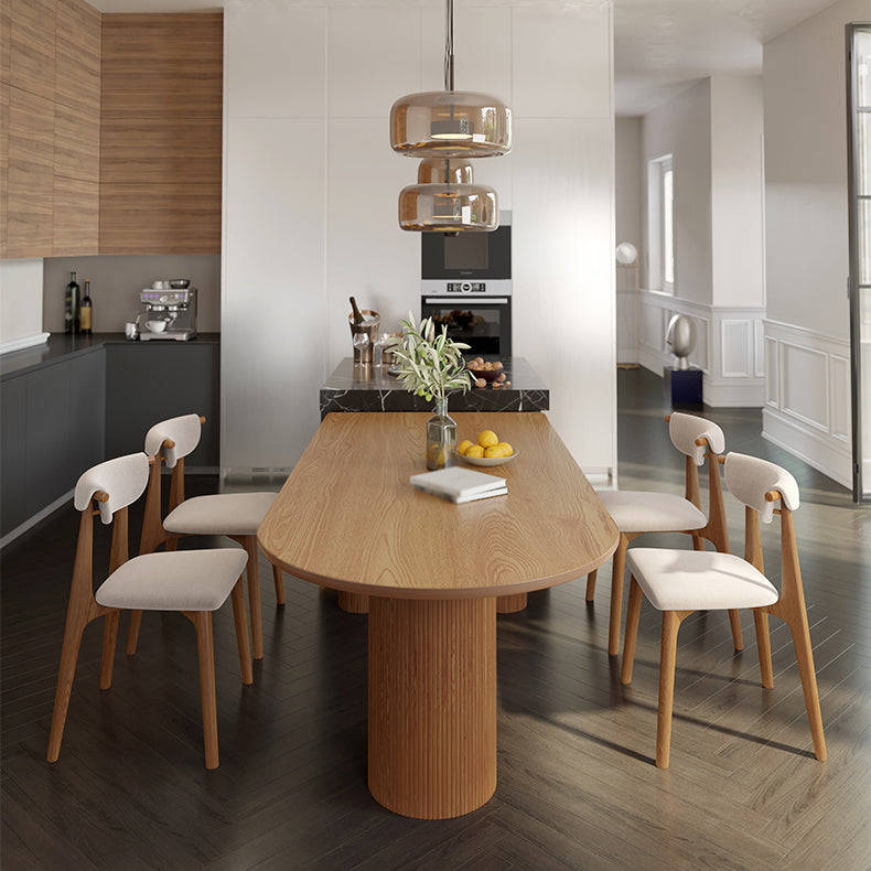 Modern Solid Wood Dining Table 3 Legs Dining Table for Home Use Natural 70.9"L x 31.5"W x 29.5"H Without Chairs Clearhalo 'Dining Tables & Seating' 'Dining Tables' 'dining_table' 'furn' 'furn_dining_table' 'Furniture' 'furniture_dining_table' 'Kitchen & Dining Furniture' 'kitchen' 'kitchen_dining_table' 4707195