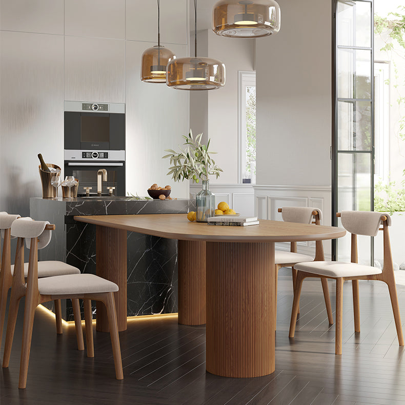 Modern Solid Wood Dining Table 3 Legs Dining Table for Home Use Clearhalo 'Dining Tables & Seating' 'Dining Tables' 'dining_table' 'furn' 'furn_dining_table' 'Furniture' 'furniture_dining_table' 'Kitchen & Dining Furniture' 'kitchen' 'kitchen_dining_table' 4707202