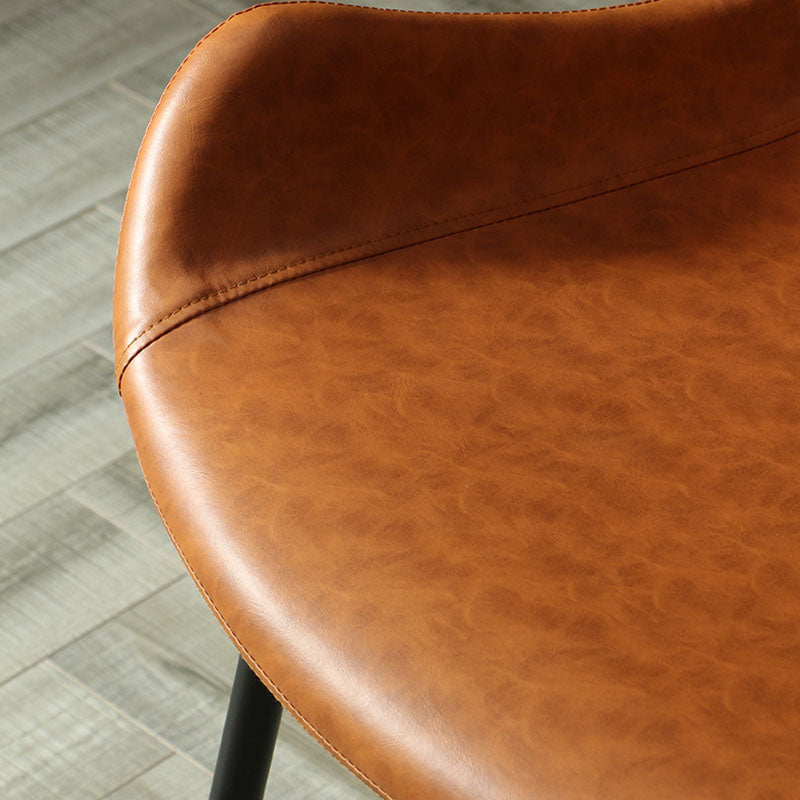 Industrial Design Faux Leather Side Chair Solid Back Chair for Home Clearhalo 'Dining Chairs' 'Dining Tables & Seating' 'dining_chair' 'furn' 'furn_dining_chair' 'Furniture' 'furniture_dining_chair' 'Kitchen & Dining Furniture' 4707221