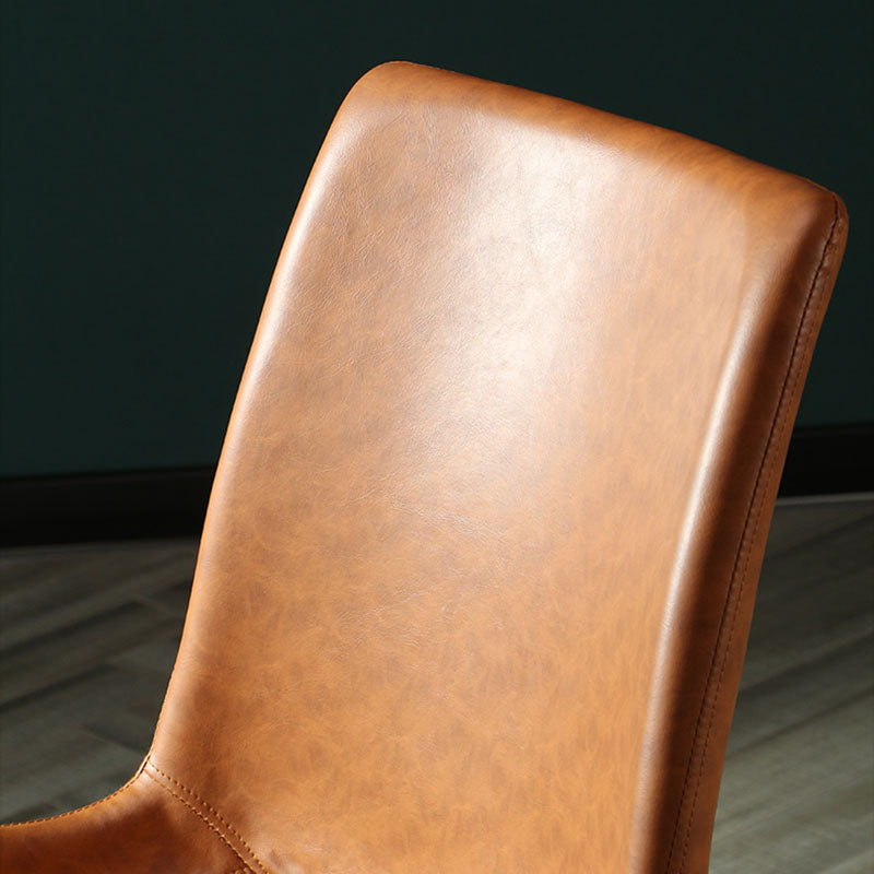 Industrial Design Faux Leather Side Chair Solid Back Chair for Home Clearhalo 'Dining Chairs' 'Dining Tables & Seating' 'dining_chair' 'furn' 'furn_dining_chair' 'Furniture' 'furniture_dining_chair' 'Kitchen & Dining Furniture' 4707227