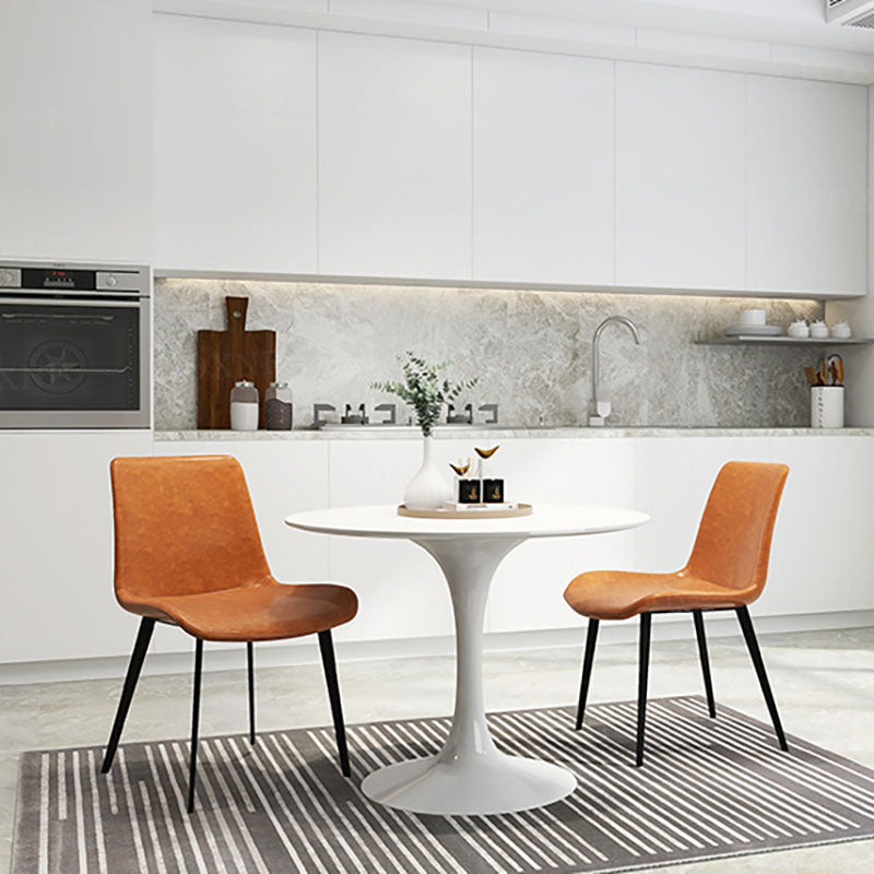 Industrial Design Faux Leather Side Chair Solid Back Chair for Home Clearhalo 'Dining Chairs' 'Dining Tables & Seating' 'dining_chair' 'furn' 'furn_dining_chair' 'Furniture' 'furniture_dining_chair' 'Kitchen & Dining Furniture' 4707228