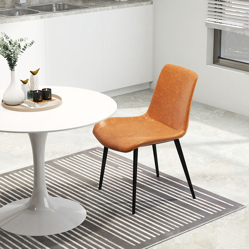 Industrial Design Faux Leather Side Chair Solid Back Chair for Home Clearhalo 'Dining Chairs' 'Dining Tables & Seating' 'dining_chair' 'furn' 'furn_dining_chair' 'Furniture' 'furniture_dining_chair' 'Kitchen & Dining Furniture' 4707229