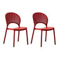 Contemporary Open Stacking Side Chair Matte Finish Plastic Dining Chair Burgundy 2 Piece Set Clearhalo 'Dining Chairs' 'Dining Tables & Seating' 'dining_chair' 'furn' 'furn_dining_chair' 'Furniture' 'furniture_dining_chair' 'Kitchen & Dining Furniture' 4707237