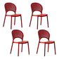 Contemporary Open Stacking Side Chair Matte Finish Plastic Dining Chair Burgundy 4 Piece Set Clearhalo 'Dining Chairs' 'Dining Tables & Seating' 'dining_chair' 'furn' 'furn_dining_chair' 'Furniture' 'furniture_dining_chair' 'Kitchen & Dining Furniture' 4707240
