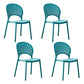 Contemporary Open Stacking Side Chair Matte Finish Plastic Dining Chair Blue 4 Piece Set Clearhalo 'Dining Chairs' 'Dining Tables & Seating' 'dining_chair' 'furn' 'furn_dining_chair' 'Furniture' 'furniture_dining_chair' 'Kitchen & Dining Furniture' 4707246