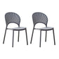 Contemporary Open Stacking Side Chair Matte Finish Plastic Dining Chair Grey 2 Piece Set Clearhalo 'Dining Chairs' 'Dining Tables & Seating' 'dining_chair' 'furn' 'furn_dining_chair' 'Furniture' 'furniture_dining_chair' 'Kitchen & Dining Furniture' 4707249