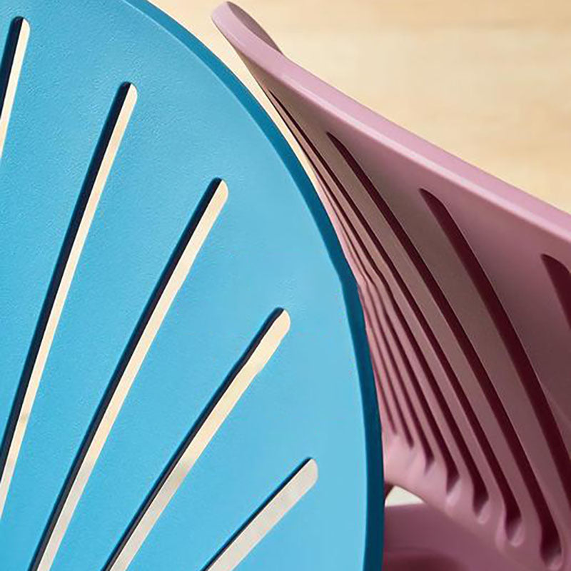 Contemporary Open Stacking Side Chair Matte Finish Plastic Dining Chair Clearhalo 'Dining Chairs' 'Dining Tables & Seating' 'dining_chair' 'furn' 'furn_dining_chair' 'Furniture' 'furniture_dining_chair' 'Kitchen & Dining Furniture' 4707250