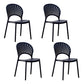 Contemporary Open Stacking Side Chair Matte Finish Plastic Dining Chair Black 4 Piece Set Clearhalo 'Dining Chairs' 'Dining Tables & Seating' 'dining_chair' 'furn' 'furn_dining_chair' 'Furniture' 'furniture_dining_chair' 'Kitchen & Dining Furniture' 4707258