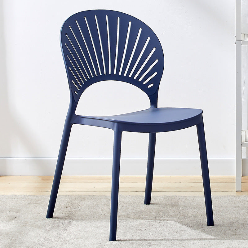 Contemporary Open Stacking Side Chair Matte Finish Plastic Dining Chair Gray-Blue 1 Piece Clearhalo 'Dining Chairs' 'Dining Tables & Seating' 'dining_chair' 'furn' 'furn_dining_chair' 'Furniture' 'furniture_dining_chair' 'Kitchen & Dining Furniture' 4707262