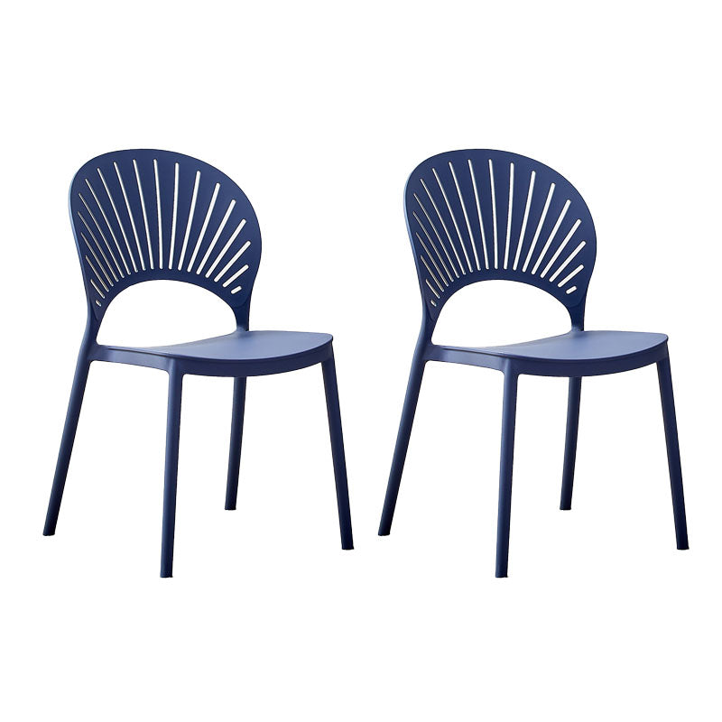 Contemporary Open Stacking Side Chair Matte Finish Plastic Dining Chair Gray-Blue 2 Piece Set Clearhalo 'Dining Chairs' 'Dining Tables & Seating' 'dining_chair' 'furn' 'furn_dining_chair' 'Furniture' 'furniture_dining_chair' 'Kitchen & Dining Furniture' 4707263