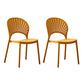 Contemporary Open Stacking Side Chair Matte Finish Plastic Dining Chair Ginger 2 Piece Set Clearhalo 'Dining Chairs' 'Dining Tables & Seating' 'dining_chair' 'furn' 'furn_dining_chair' 'Furniture' 'furniture_dining_chair' 'Kitchen & Dining Furniture' 4707269