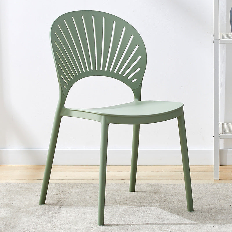 Contemporary Open Stacking Side Chair Matte Finish Plastic Dining Chair Green 1 Piece Clearhalo 'Dining Chairs' 'Dining Tables & Seating' 'dining_chair' 'furn' 'furn_dining_chair' 'Furniture' 'furniture_dining_chair' 'Kitchen & Dining Furniture' 4707271