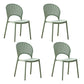 Contemporary Open Stacking Side Chair Matte Finish Plastic Dining Chair Green 4 Piece Set Clearhalo 'Dining Chairs' 'Dining Tables & Seating' 'dining_chair' 'furn' 'furn_dining_chair' 'Furniture' 'furniture_dining_chair' 'Kitchen & Dining Furniture' 4707273