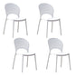 Contemporary Open Stacking Side Chair Matte Finish Plastic Dining Chair White 4 Piece Set Clearhalo 'Dining Chairs' 'Dining Tables & Seating' 'dining_chair' 'furn' 'furn_dining_chair' 'Furniture' 'furniture_dining_chair' 'Kitchen & Dining Furniture' 4707291