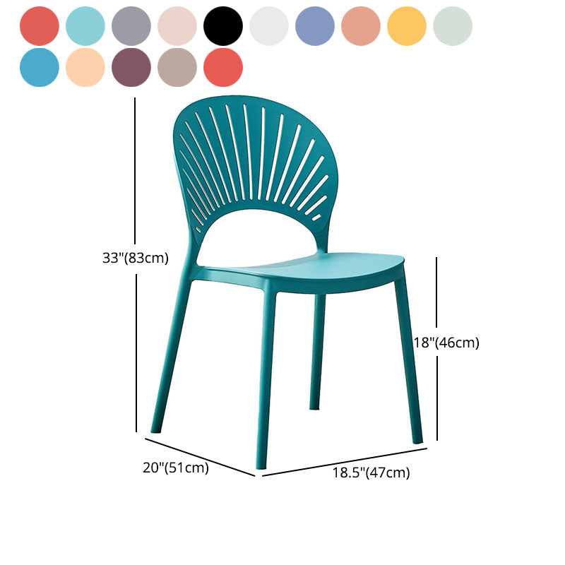 Contemporary Open Stacking Side Chair Matte Finish Plastic Dining Chair Clearhalo 'Dining Chairs' 'Dining Tables & Seating' 'dining_chair' 'furn' 'furn_dining_chair' 'Furniture' 'furniture_dining_chair' 'Kitchen & Dining Furniture' 4707292
