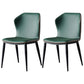 Contemporary Dining Wingback Side Chairs Armless Chair with Metal Legs for Kitchen Blackish Green 2 Piece Set Clearhalo 'Dining Chairs' 'Dining Tables & Seating' 'dining_chair' 'furn' 'furn_dining_chair' 'Furniture' 'furniture_dining_chair' 'Kitchen & Dining Furniture' 4707299