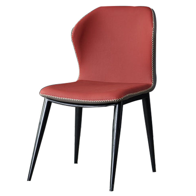 Contemporary Dining Wingback Side Chairs Armless Chair with Metal Legs for Kitchen Clearhalo 'Dining Chairs' 'Dining Tables & Seating' 'dining_chair' 'furn' 'furn_dining_chair' 'Furniture' 'furniture_dining_chair' 'Kitchen & Dining Furniture' 4707302